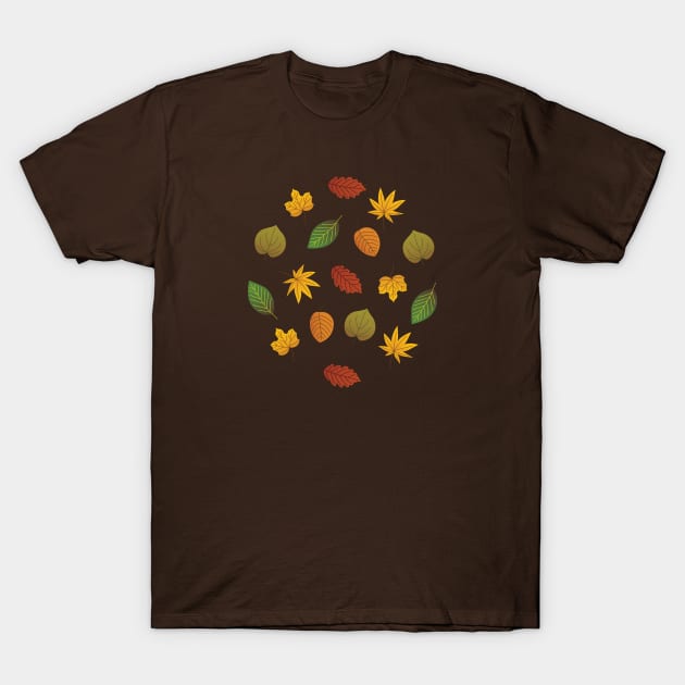 Autumn Fall Leaves T-Shirt by Wintre2